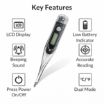 Adicare Clear Black Thermometer (Feature)