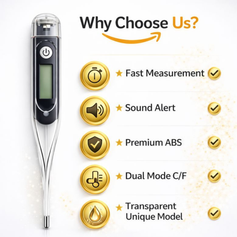 Adicare Clear Black Thermometer (Choose)