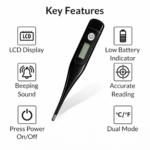 Adicare Black Thermometer (Features)